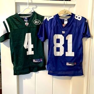2for1 old Jets/Giants jerseys.. Favre/Toomer, Reebok NFL children’s small 8